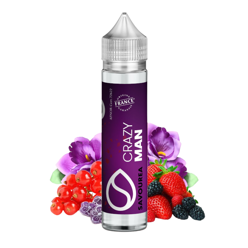 E-liquide CBD : E-liquide Crazy Man (fruits rouges) - SAVOUREA