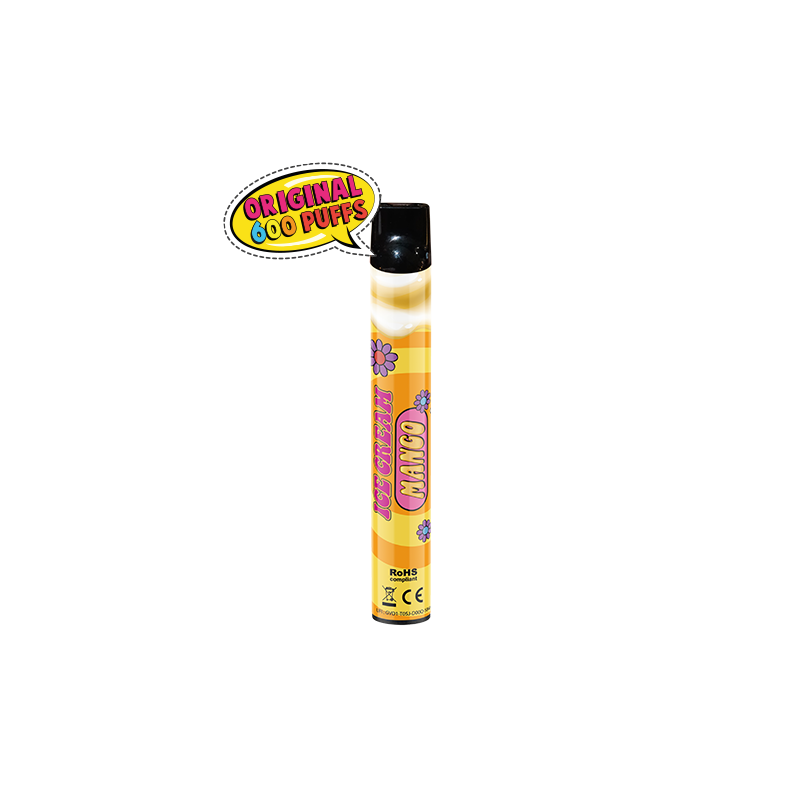 E-cigarette CBD : Wpuff Ice Cream Mango (pod jetable) - Liquideo