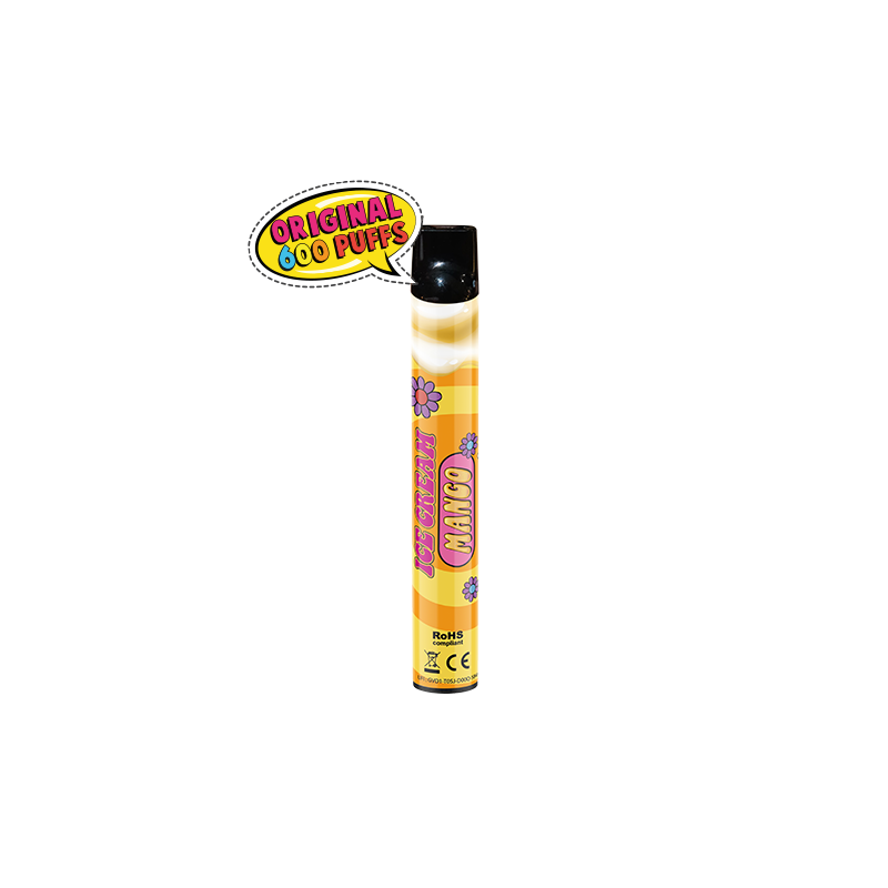 E-cigarette CBD : Wpuff Ice Cream Mango (pod jetable) - Liquideo E-cigarette CBD : Wpuff Ice Cream Mango (pod jetable) - Liquideo