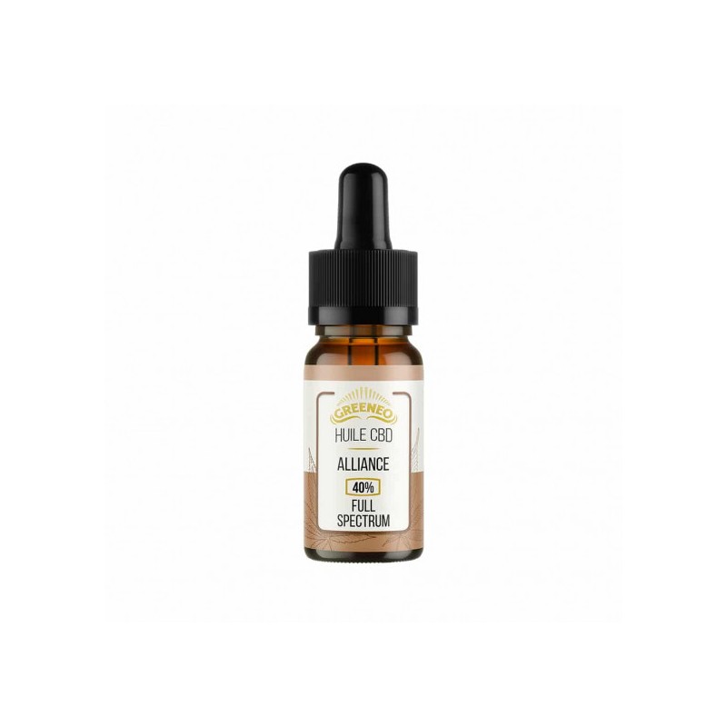 Aceite de CBD barato: 10% ALLIANCE Aceite de CBD de espectro completo 10ml - GREENEO