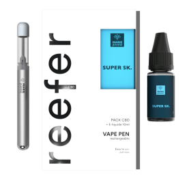 E-cigarette CBD : Pack VapePen Reefer + e-liquide CBD Super SK - MARIE JEANNE