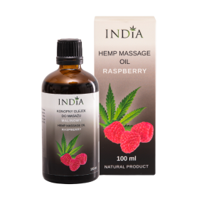 Prodotto CBD: olio da massaggio CBD e lampone (100 ml) - INDIA COSMETICS