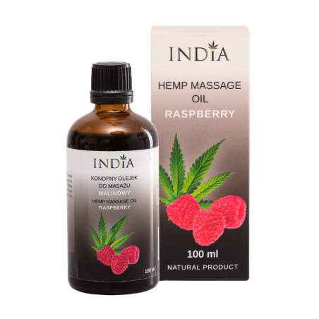 CBD product: CBD & raspberry massage oil (100ml) - INDIA COSMETICS
