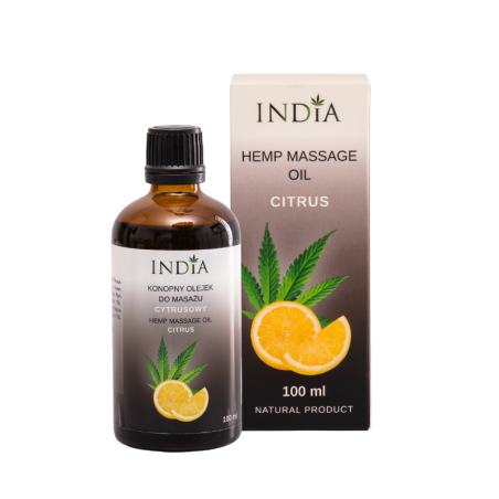 Prodotto CBD: olio da massaggio CBD e agrumi (100 ml) - INDIA COSMETICS