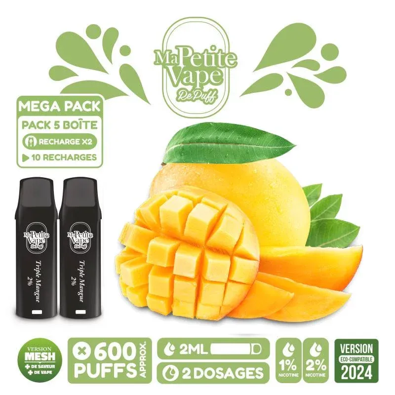 Ma Petite Vape - Pod Triple mangue - vapotez sans fumer Ma Petite Vape - Pod Triple mangue - vapotez sans fumer