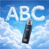 ABC du CBD x OXVA NeXLIM Go: visuel nuages “ABC”, pod compact 1800 mAh, jusqu’à 40W, cartouche 4 ml, auto-draw.