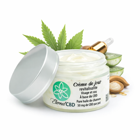 Produit CBD : Crème de jour revitalisante au CBD 50 mg (30 ml) | Éternel CBD