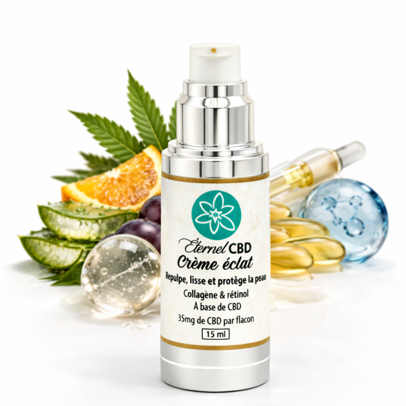 Crema luminosità al collagene, retinolo e CBD - ÉTERNEL CBD