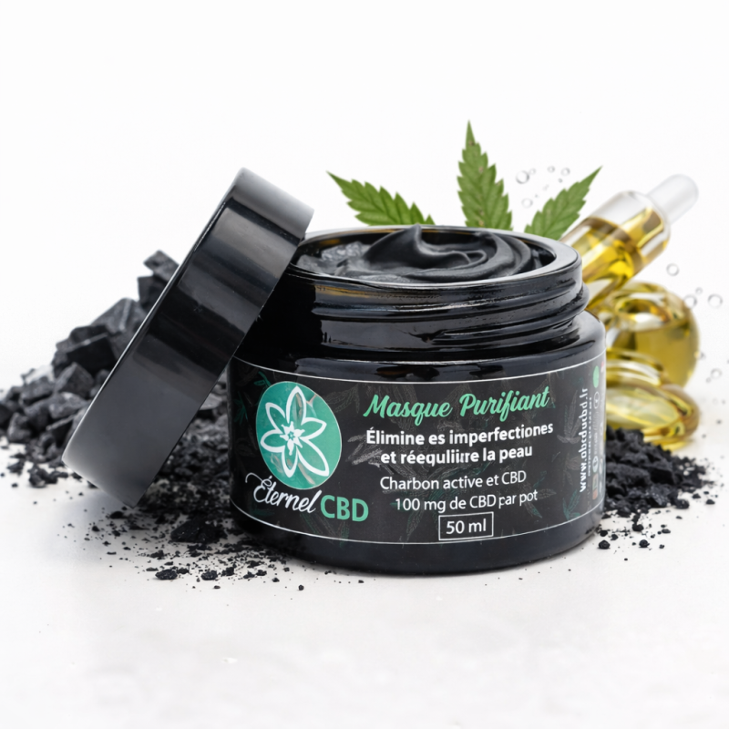 Purifying activated charcoal & CBD mask - ÉTERNEL CBD