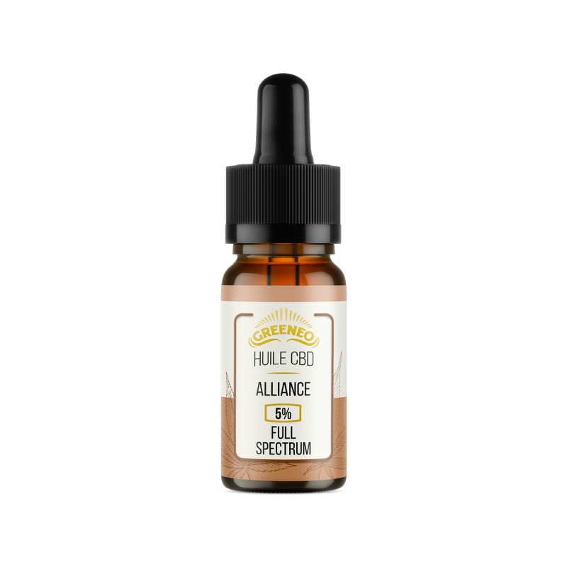 Huile CBD pas cher : Huile CBD 5% ALLIANCE Full Spectrum 10ml - GREENEO