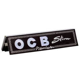 papier à rouler ocb noir slim premium carnet de 32 feuilles ultra fin gomme arabique naturelle